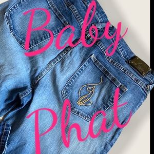 Baby Phat Size 16 Gold Label Blue Jeans 32" Length